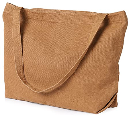 Etercycle Umhängetasche für Damen, Lässige Handtasche Groß Tasche Shopper Segeltuch Tote Schultertasche mit Innentasche für Alltag, Büro, Schule und Einkauf (Braun)
