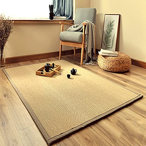 100% Natürlicher Bordürenteppich,Bequemer Geflochtener Bambusteppich,Große Bambusmatte,Sommer Vorleger Läufer,1,5 cm dick,für Flur-Wohnzimmer-Schlafzimmer,Anpassbar (W60xH120cm/24 x47)