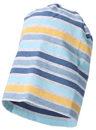 Sterntaler Baby & Kind Unisex Mütze - Beanie Baby Slouch-Beanie Streifen Mütze - Jersey mit Streifen - Mittelblau, 53