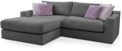 CAVADORE Ecksofa Fiona / Mega L-Sofa in Cord mit tiefen Sitzflächen und weicher Polsterung / Cordsofa / 277 x 90 x 199 / Cordstoff Anthrazit