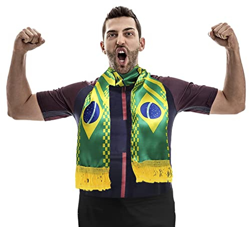 RUIXIA Écharpe de la Coupe du Monde de Football de Brésil Écharpe du Jour du Match des Fans de Football de Brésil Écharpe Brésil Fans pour Les Événements Sportifs