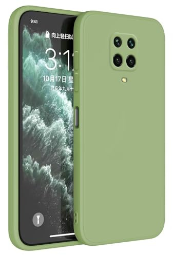 Topme Funda para Redmi Note 9S / Note 9 Pro (6.67 Inches) Carcasa Caja Case Estuche, Funda Protectora de Piel de Silicona TPU - Verde Matcha