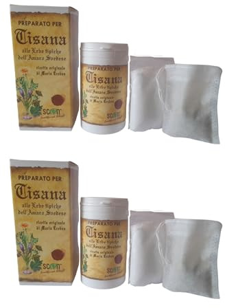 Preparato per Tisana alle erbe tipiche dell' Amaro Svedese nell’assoluto rispetto della ricetta originale di Maria Treben, digestiva, diuretica, drenante, per gonfiore addominale, 100% naturale (2)