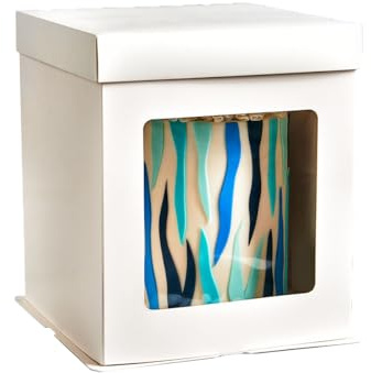FunCakes Cake Box Tortenkarton, 26x26x29,4 cm | Weiß, Kuchenbehälter aus Stabilem Karton, Wiederverwendbar, Tortenschachtel, Tortenkarton für Transport und Aufbewahrung