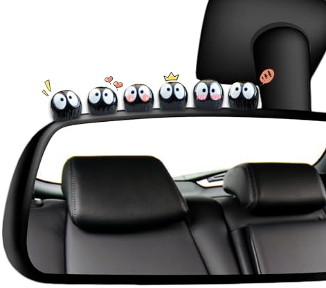 RAPUDA Cute Soot Sprites,35 Pcs Automotive Interior Decoration Accessories for Car Rearview Mirror and Dashboard,Cute Anime Decor for Home Garden Office,Funny Ornament Gifts(Black)