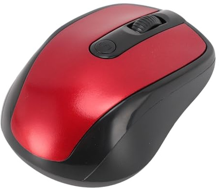 Elprico Souris Ergonomique sans Fil, Souris D'Ordinateur sans Fil 2,4 G, Souris Optique Portable Verticale pour Ordinateur de Bureau, Ordinateur Portable, Ordinateur (Rouge)