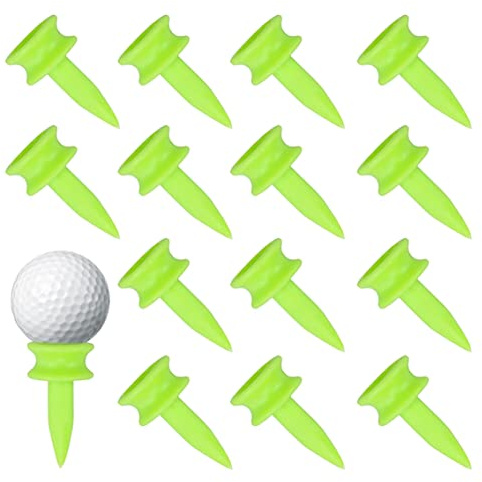 Pesoncarl Golf-Tees, Kunststoff, Übungs-Golf-Tees, kleine Schloss-Tees, 25 mm, grün, für Golf-Teile, 100 Stück, Golf-Tees