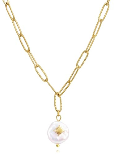 Joo&Rind Collier Femme Or Collier Pierre Naturelle Femme Acier Inoxydable Bijoux Doré Cadeaux pour Femmes