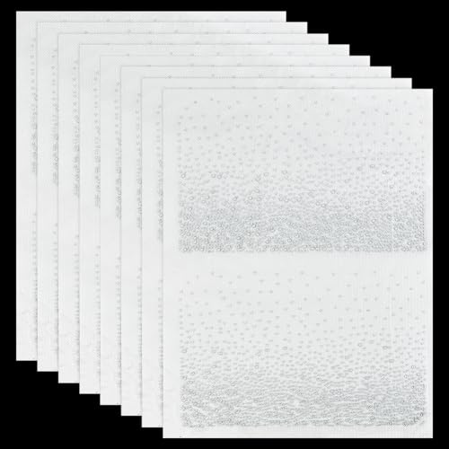 FINGERINSPIRE 8 Blatt Glitzer Strass Aufbügler 16 Stück Glas Strass Hotfix Applikationen Kristall Strass Aufkleber Hot Melt Funkelnde Flache Runde Strass Aufnäher Für Kleidung