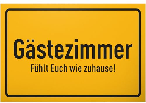 DankeDir! Gästezimmer - 30 x 20 cm Schild - Wanddeko Geburtstagsgeschenk Türschild Gäste Spruchschild lustiger Spruch - Deko Haus Freunde Tür Geschenk Party Partydeko