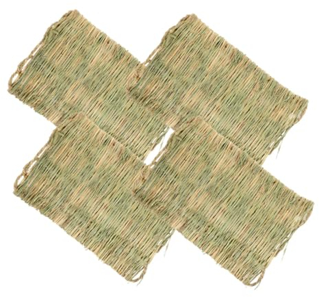 ORFOFE 4pcs Straw Nesting Mats for Chicken Coop Chicken Nesting Box Bedding Comfortable Design