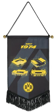 Borussia Dortmund BVB Stadion Jubiläum Wimpel Schwarz-Gelb 30 x 20 cm