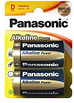 Lot de 2 Piles alcalines D 1,5 V, Longue durée, idéales pour Les appareils électroniques et Les Jouets.