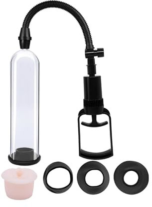Pompes à Pénis - Agrandisseur de Pénis Manuel avec Manomètre Sex Toys Pompe à Pénis avec Cadran et 3 Anneaux de Pénis Pompe a Pénis pour Homme Exercices pour La Fonction Érectile (B)