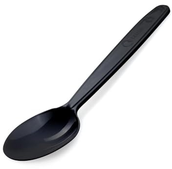 VEPATIM 500 Mehrweg Kaffeelöffel 13 cm schwarz wiederverwendbar 125 Waschzyklen PP