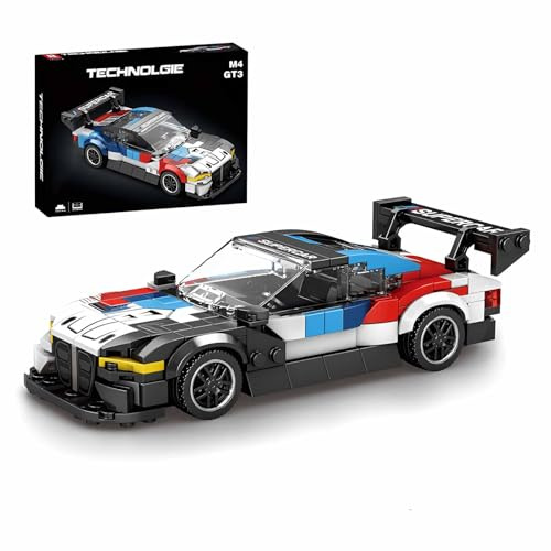 SymGrpu Techinik Sportwagen Bausteine Bausatz, M4 GT3 Rennwagen Klemmbausteine, Speed Champion Sammlerstück Super-Auto-Konstruktions Bausteine Modell Spielzeug für Erwachsene Kinder