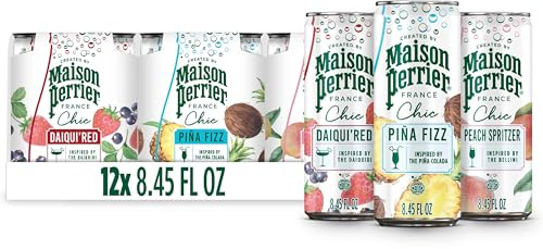 Maison Perrier Chic Variety Pack Flavored Sparkling Beverage, Low Calorie, Mocktails, 12-Pack