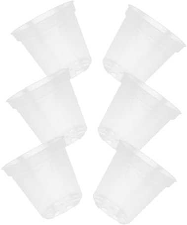 FONDOTIN 6pièces Pots De Fleurs Transparente avec Drainage Pots à Orchidées Plastique pour Plantes Intérieur Et Balcon