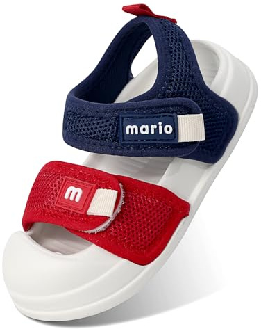 MK MATT KEELY pojkar flickor sandaler barn stängd tå promenadskor småbarn baby bred passform strandsandaler med halkfri sula, Marinblått Xsp, 6/7 UK Child