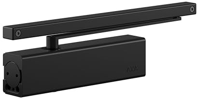 AXA Ferme-porte modèle 7508 - Ferme-porte - Avec bras coulissant - Vitesse de fermeture réglable et course finale - Noir - Jusqu'à 60 kg