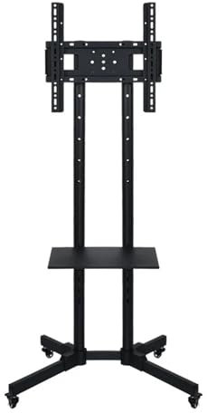 Chariot TV mobile avec support rotatif à 1500° – Écran horizontal et vertical réglable pour conférences, diffusions en direct et grands écrans – Support TV portable sur roulettes