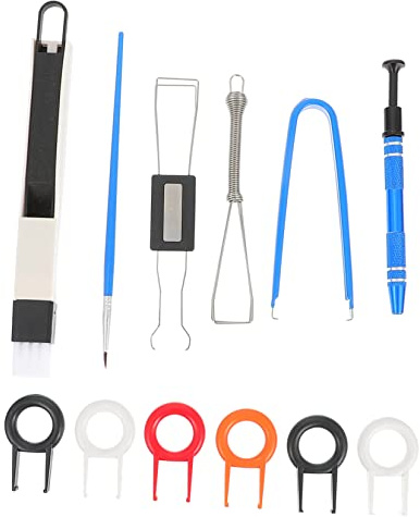 SHINEOFI Extractor de Teclas para Teclado Mecánico Kit de Limpieza Herramienta Práctica para Electrónica para Limpieza de Teclados Cepillo Antideslizante Color Negro