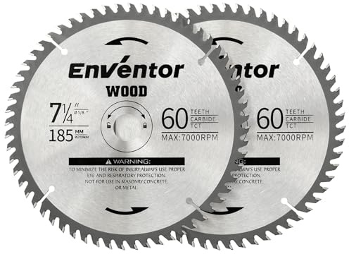 Enventor Circular Saw Blades TCT 185mm 60T 20mm Bore | For Wood and Plastic, Compatible with Enventor Models 76332L, SGCS1400 and 76339