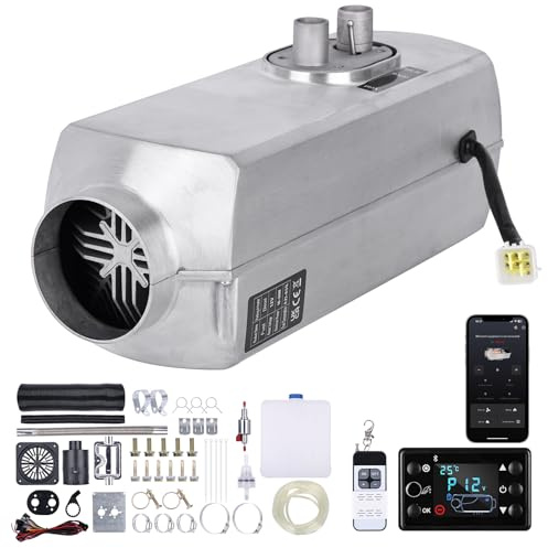 Nexalite Diesel Standheizung 8 kW, 12V/24V Dieselheizung mit Bluetooth & Fernbedienung, 9L Tank, Timer, Höhenmodus, Lüftungssystem – Für Auto, Wohnmobil, Camper, Boot