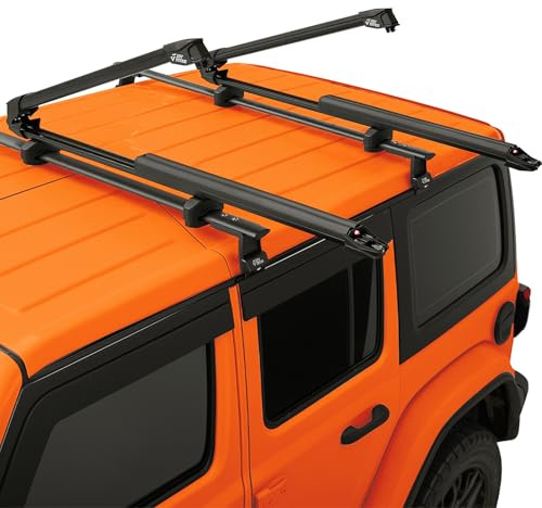 JOYTUTUS Universal Lockable Ski Rack Snowboard Rack for Car Roof - 6 Pairs Ski / 4 Snowboard Capacity, Sliding Extension for Easy Loading Fits Most Cross Bars, Anti-Theft & Weather-Resistant