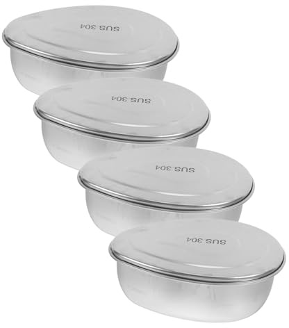 SHINEOFI 4 Pièces Support Vapeur Inoxydable Insert Compact pour Cuisson Vapeur Légumes Œufs et Dim Sum Plateau Polyvalent pour Casserole Accessoire de Cuisson Espace