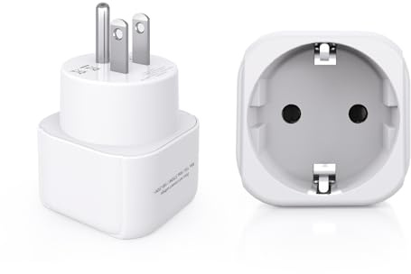2pcs Adaptateur Prise France vers USA - Adaptateur Universel de Voyage Convertissant Fiches Type C/E/F en Fiche Type B, Idéal pour Déplacements aux États-Unis