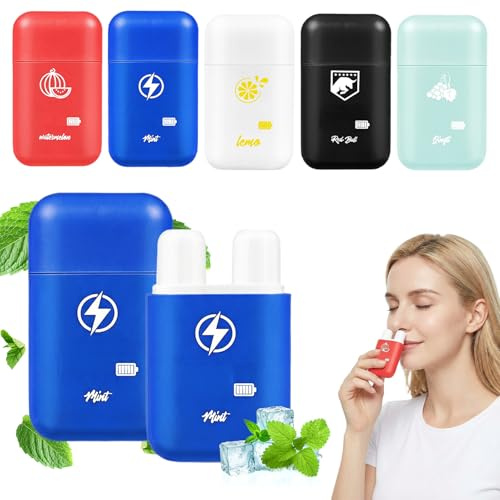 Inhalierstift 5er Set Für Die Nase – Doppelkopf Nasal Stick Mit 5 Duftnoten, Kompakter Menthol-Nasenstift Für Freie Atmung, Ideal Für Arbeit, Studium & Reisen