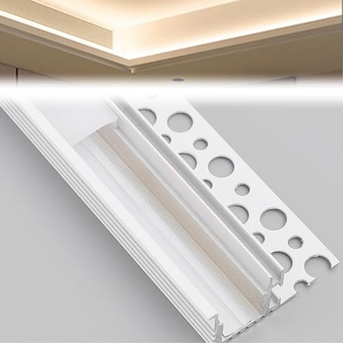 moulure de plinthe murale, Canal en aluminium de moulage couronne LED for l'éclairage indirect avec des longueurs multiples diffuseur(2.5 m/8.2 ft)