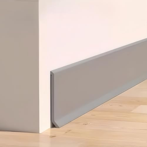 Coayuou Plinthes Souples Adhesives PVC Surplinthe De Recouvrement 5M Plinthe Murale pour Habiller Les Bords De Votre Maison, Parfaite pour Rénovation De Salon Et Cuisine(Gray,5cm)