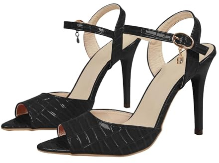 Sandaletter damer med klack, eleganta spännpumps, damsandaler, latin, dansskor, klackklack, kvällsskor, glitter, damsandaler, peeptoe, damsandaletter för bröllop, jubileum