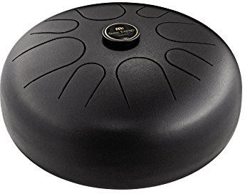 Sonic Energy Steel Tongue Drum, A-Moll, Schwarz (STD1BK) | 8 Töne, 440 Hz, Durchmesser 12 Zoll, 30,5 x 30,5 x 16,5 cm, Inkl. Tasche und 2 Schlägel, Edelstahl