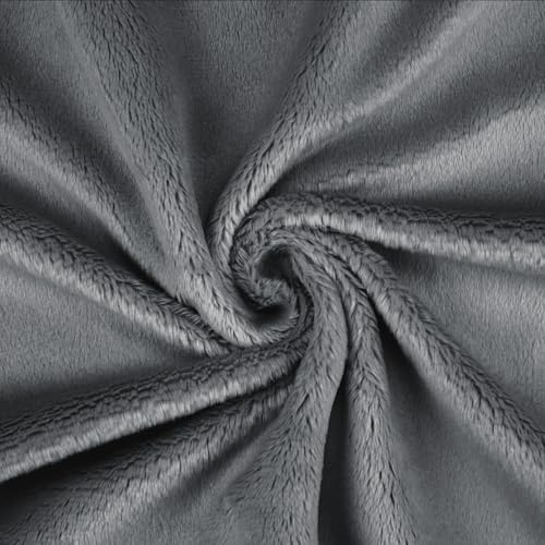 Microfaser-Plüsch Stoff SNUGLY als Meterware in vielen Farben - 5mm Florlänge, EN71-3 & EN 71-9 zertifiziert (Ash Grey)