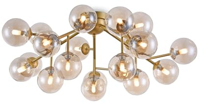 Maytoni Moderne Kronleuchter Dallas 20XG9 excl. Gold aus Glas, Metall Energieeffizient 28W für Küche, Schlafzimmer, Wohnzimmer, Esszimmer, Lobby