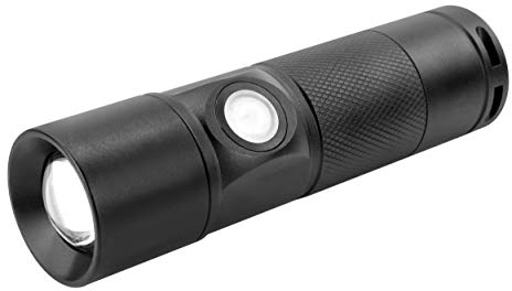 ANSMANN LED Taschenlampe T350FR mit 300 Lumen & 4 Funktionen - Handlampe aufladbar über USB, fokussierbar, dimmbar, IP54 Staub- & Spritzwasserschutz - 5W Akku Arbeitsleuchte für Werkstatt & Camping