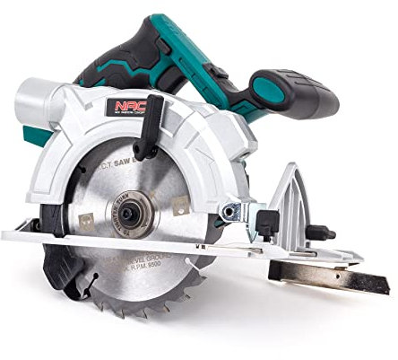NAC NEW AMERICAN CONCEPT Sierra Circular Manual con Láser de Guía - Sierra Circular a Batería con Sistema de Extracción de Polvo y Virutas - Sierra de Inmersión sin Baterías ni Cargador