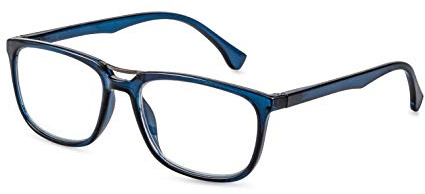 Filtral Eckige Lesebrille/Modische Lesehilfe mit Federbügeln für Damen & Herren/Dunkelblau, +2,50 dpt., F4561190