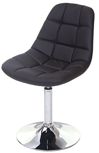 Mendler Esszimmerstuhl HWC-A60, Stuhl Drehstuhl, Retro 50er Jahre Design - Kunstleder braun, Chromfuß