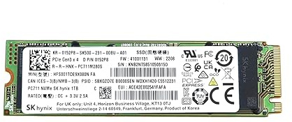 SKHynix SK Hynix SSD 1TB M.2 2280 PCIe Gen3 x4 PC711 HFS001TDE9X080N 152P8 0152P8 Solid State Drive