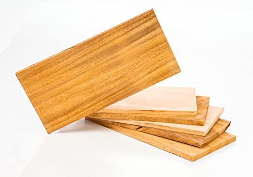 Campingman Tavole per affumicatura XXL, in legno di hickory, per barbecue a gas, carbone ed elettrici, ideali per pesce e carne, aroma speziato, 300 x 145 x 10 mm, confezione da 8 pezzi