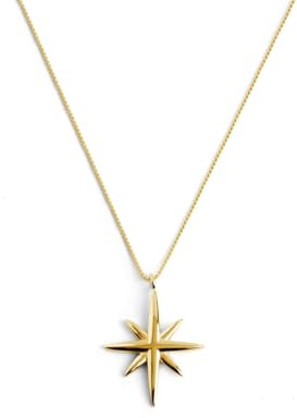 SINGULARU - Collar Guidance. Colgante en Plata de Ley 925. Cadena de Talla Unica. Collar Combinable Motivo Estrella. Baño en Oro de 18 Kt. Joyas para Mujer