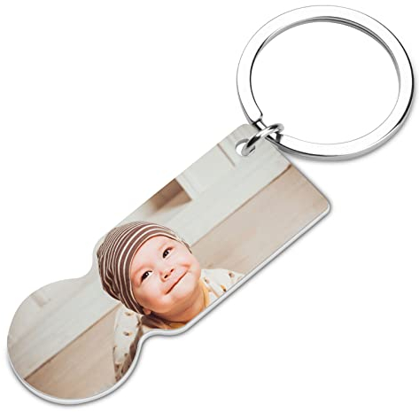 Dinikally Personalisierter Foto-Einkaufswagen-Token-Entferner, Benutzerdefinierter SchlÜSselanhänger Aus Metall, SchlÜSselchip FÜR Einkaufswagen