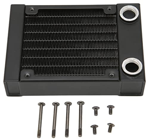 UPC Water Cool Radiator, G1/4-Gewinde, 8-reihiges Rohr (80 Mm), Lamellen mit Hoher Dichte, Zweireihiger Kupferrohr-Radiator, Geräuschloses Wasserkühlungs-Flüssigkeits-Wärmetauscher-Kit