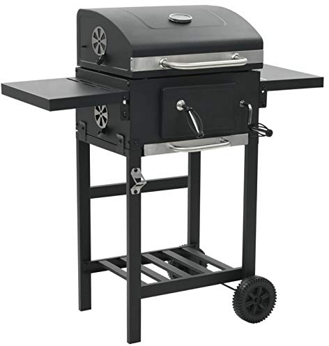 Leepesx Holzkohlegrill mit Unterer Ablage, Kohlegrill, BBQ Grill, Griller, Smoker Grill, Grillwagen, Holzgrill, Grills & Smoker, Barbecue, Schwarz