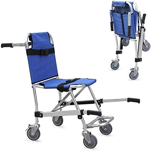 Máquinas de desplazamiento de silla de ruedas móviles cómodas para exteriores, silla de evacuación de escalera de emergencia plegable equipo móvil de transferencia de pacientes de emergencia