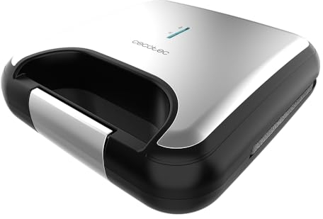 Cecotec Sandwichmaker Rock'nToast Classic +, 800W, 2 Sandwiches, Edelstahl, Dreieckige Platten, Antihaftbeschichtung, PFOA-frei, Kaltgriff, Temperaturanzeige, Kabelaufwicklung, Cool-Touch-Griff